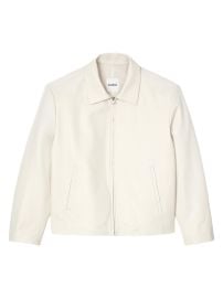 Men\'s Leather Jacket - Aluminum - at Saks Fifth Avenue