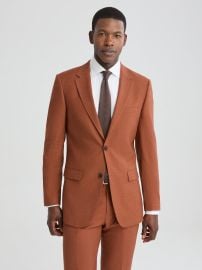 Men\'s Linen-Look Terracotta Suit at Suitshop