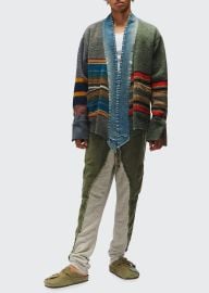 Men\'s Multi-Stripe Wool/Denim Kimono Jacket at Bergdorf Goodman