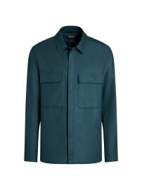 Men\'s Oasi Lino Overshirt - Navy Blue - at Saks Fifth Avenue