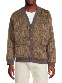 Men\'s Opus Button-Front Cardigan - Brown - at Saks Fifth Avenue