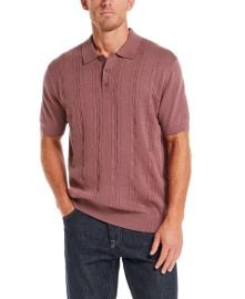 Men\'s Regular-Fit Pointelle Sweater-Knit 100% Cotton Polo Shirt at Macys