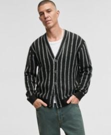 Men\'s Relaxed-Fit Striped Sport Cardigan, Macy\'s Exclusive at Macys