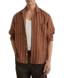 Men\'s Rubus Stripe Linen Shirt at Macys