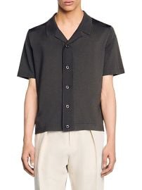 Men\'s Short Sleeved Shirt - Dark Chambray - at Saks Fifth Avenue