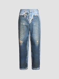 Men\'s Tlo Skeleton Distressed Straight-Leg Jeans - Mid Blue - at Saks Fifth Avenue