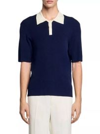 Men\'s Two-Tone Polo Shirt - Chambray - at Saks Fifth Avenue