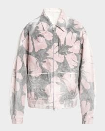 Men\'s Veper Floral-Print Denim Jacket at Neiman Marcus