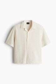 Men’s Cream Loose-Fit Waffled Resort Shirt | H&M US at H&M