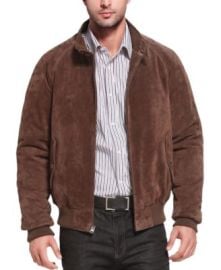 Men WWII Suede Leather Bomber Jacket at Macys