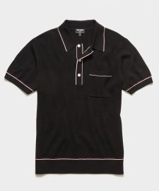 Men39s Black Polo Sweaters at Todd Snyder