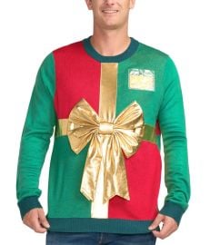 Men39s Christmas Present Sweater Tipsy Elves at Tipsy Elves