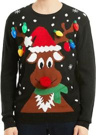 Men39s Christmas Rudolph Reindeer Holiday Festive Knitted Sweater Cardigan Cute Ugly Pullover Jumper at Mens Clothing store at Amazon