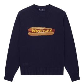 Men39s Cotton NY Hot Dog Sweater Navy Rowing Blazers at Rowing Blazers