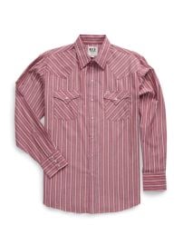 Men39s Ely Cattleman Long Sleeve Red Americana Stripe Western Snap Shir at Ely Cattleman