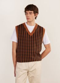 Men39s Knitted Sweater Vest Percival x Ilaria Espresso Brown at Percival