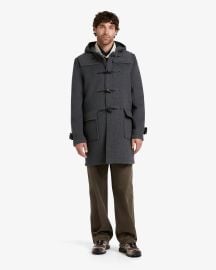 Men39s Morris Duffle Coat Grey Black Watch Gloverall at Gloverall