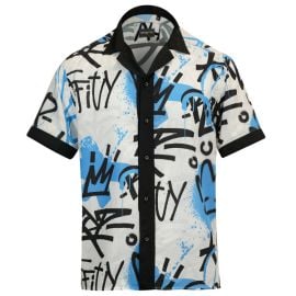 Men39s Weekend Shirt Graffiti Blue - Gravity Homme at Gravity Homme