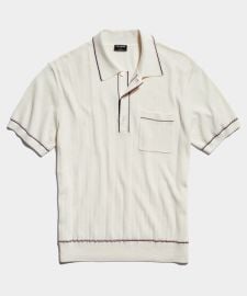 Men39s White Polo Sweater Todd Snyder at Todd Snyder