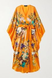 Meng Belted floral print silk satin robe at Net a Porter