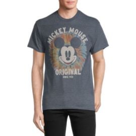 Mens Crew Neck Short Sleeve Regular Fit Mickey Mouse Graphic T-Shirt Color Charcoal Heather - JCPenney at JC Penney