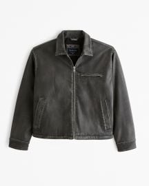 Mens Cropped Vegan Leather Zip Trucker Jacket Mens Coats Jackets Abercrombiecom at Abercrombie & Fitch