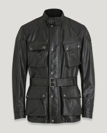 Mens Hand Waxed Leather Trialmaster Panther Jacket in Black Belstaff US at Belstaff