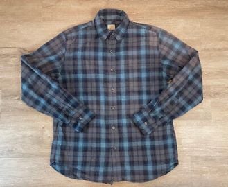 Mens JCrew Slim Button Down M Long Sleeve Shirt 2 Ply Cotton Plaid Blue Green eBay at eBay