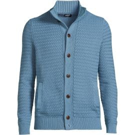 Mens Long Sleeve Drifter Mock Neck Cardigan Lands End at Land's End