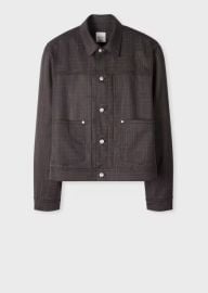 Menx27s Aubergine Wool Check Trucker Jacket at Paul Smith