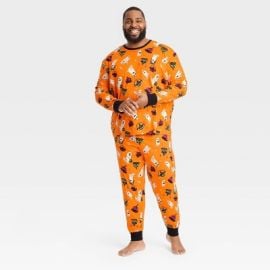 Menx27s Ghost Print Glow-in-the-dark Halloween Matching Family Pajama Set - Hyde amp Eek Boutique Orange Target at Target