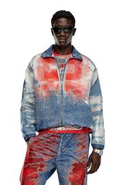 Menx27s Jacket in devor denim with logo Multicolor Diesel at Diesel