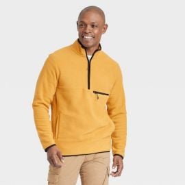 Menx27s Polar Fleece High Neck 12 Zip Sweatshirt - Goodfellow amp Co Gold Xxl Target at Target