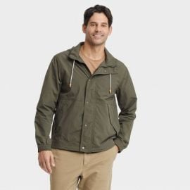 Menx27s Ripstop Rain Jacket - Goodfellow amp Co Olive Green Xl Target at Target