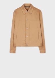 Menx27s Tan Stretch Cotton-Twill Trucker Jacket at Paul Smith