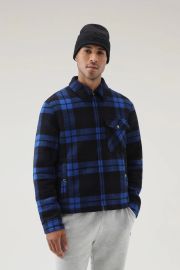 Menx27s Wool Blend Zip-front Timber Plaid Flannel Overshirt Blue Woolrich USA at Woolrich