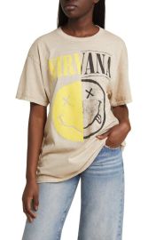 Merch Traffic Nirvana Split Smiley Graphic T-Shirt at Nordstrom