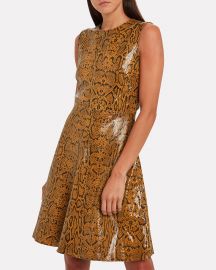 Mercy Snake-Embossed Leather Dress at Intermix