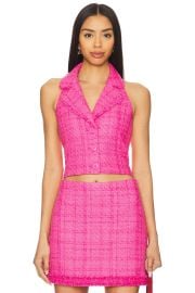 Meri Cropped Halter Blazer Top at Revolve