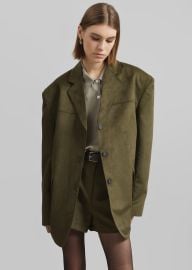 Merida Faux Suede Blazer - Khaki The Frankie Shop at The Frankie Shop
