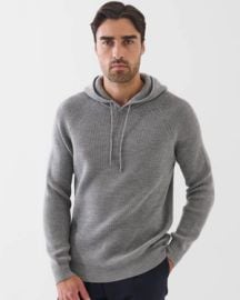 Merino Ribbed Hoodie at Patrick Assaraf
