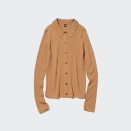 Merino Ribbed Polo Cardigan UNIQLO US at UNIQLO