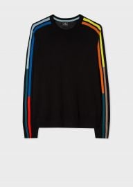 Merino Sweater With Intarsia Stripe Sleeves by Paul Smith at Paul Smith