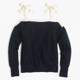 Merino wool cold-shoulder sweater at J. Crew