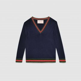 Merino wool knitted top by Gucci at Gucci