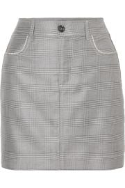 Merkel crystal-embellished checked silk and wool-blend mini skirt at Net A Porter