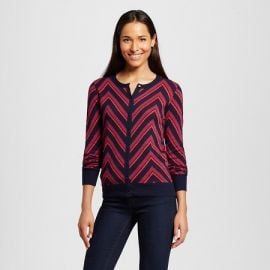 Merona Favorite Cardigan Long Sleeve Chevron Xavier Navy at Target