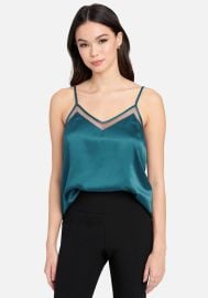 Mesh Detail Satin Cami at bebe