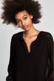 Mesh Embellished Top by Zara at Zara