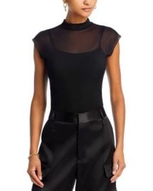 Mesh Mock Neck Top - Exclusive at Bloomingdales